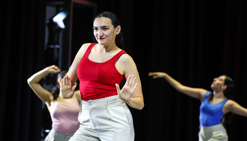 Students performing dance