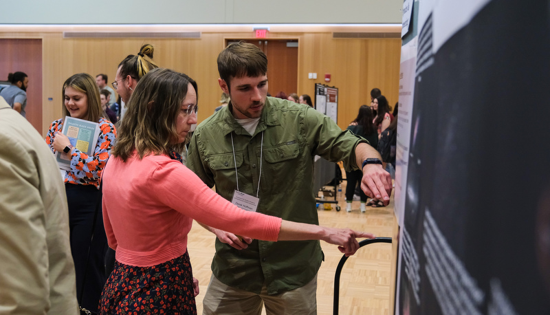 Students presenting their research