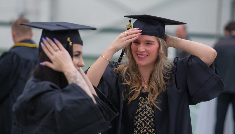 Students celebrating graduation