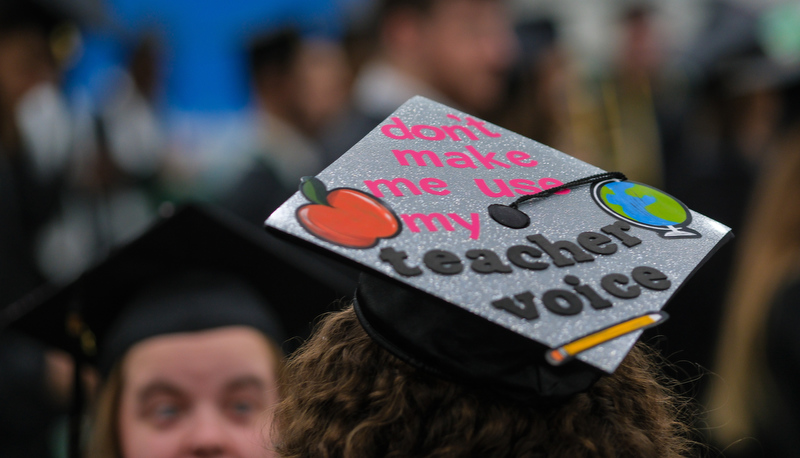 Students celebrating graduation