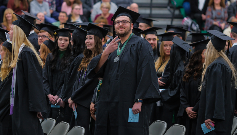 Students celebrating graduation