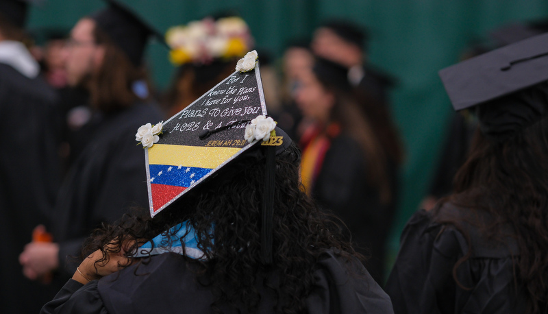 Students celebrating graduation