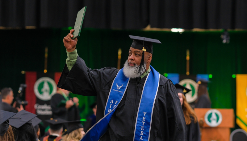 Students celebrating graduation