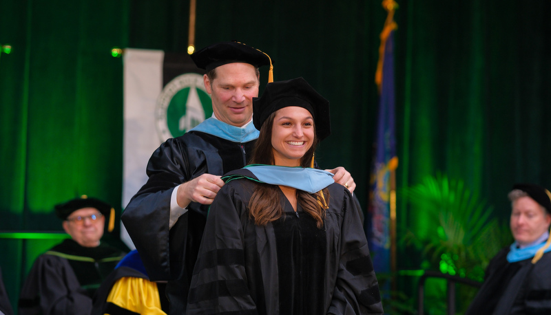 Students celebrating graduation