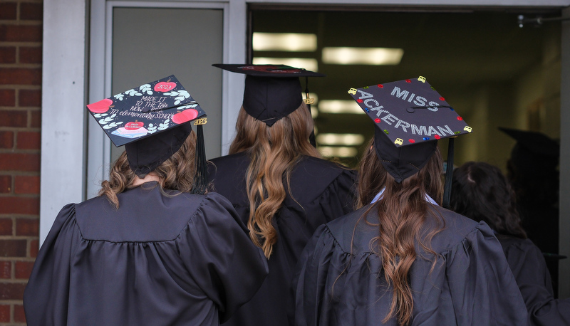 Students celebrating graduation