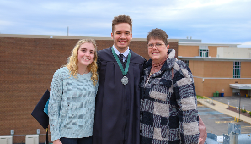 Students celebrating graduation