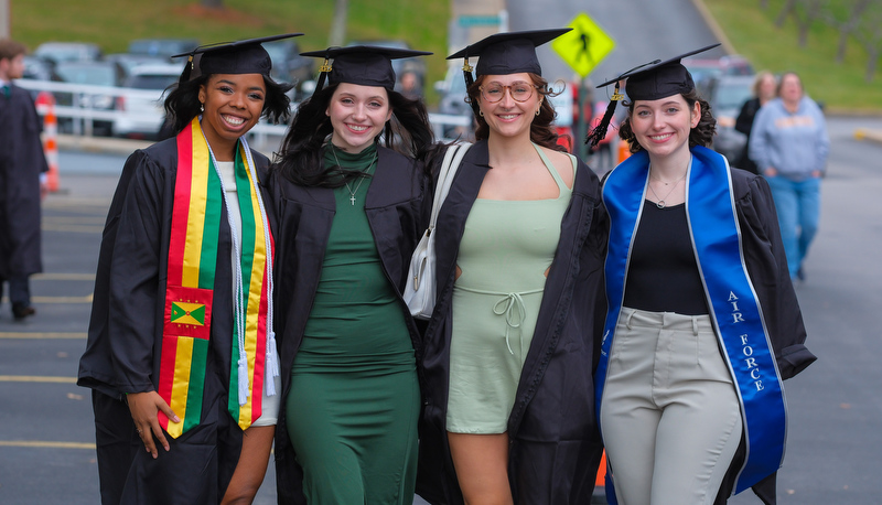 Students celebrating graduation