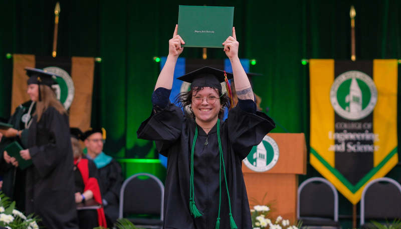 Students celebrating graduation