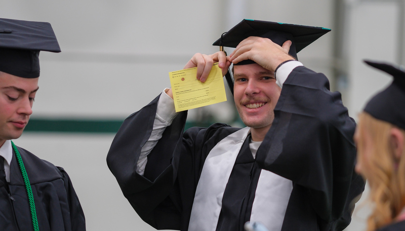 Students celebrating graduation