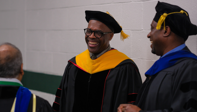 Students celebrating graduation