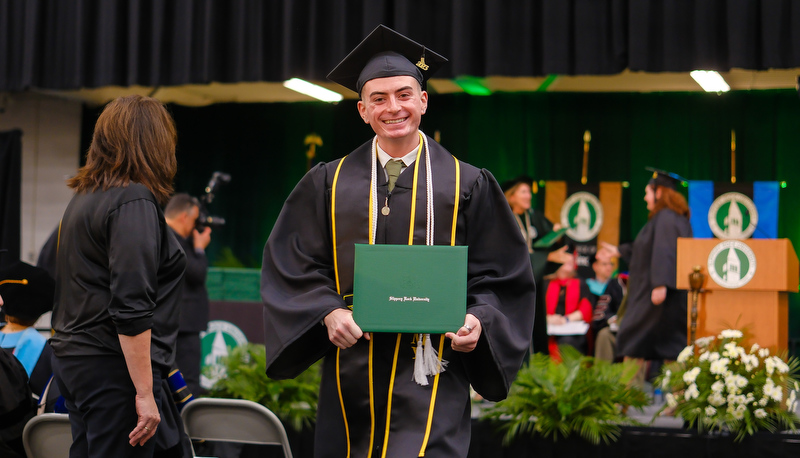 Students celebrating graduation