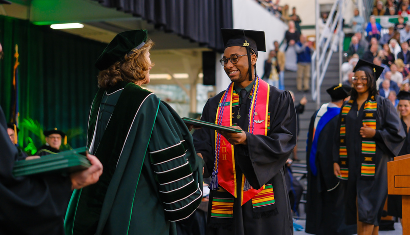 Students celebrating graduation