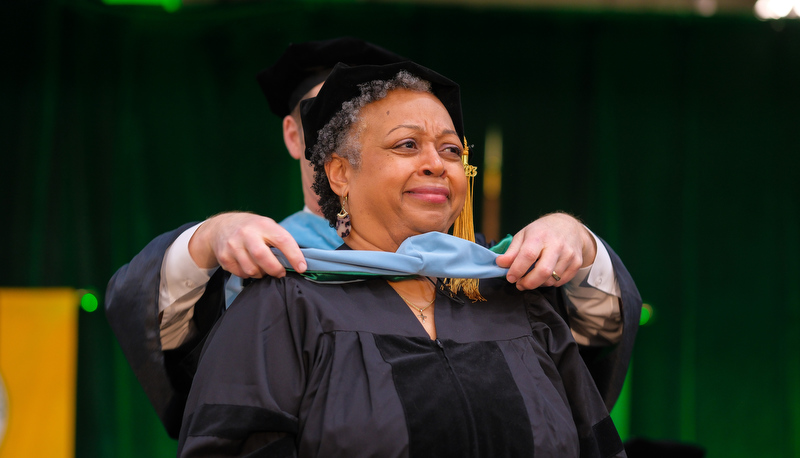 Students celebrating graduation