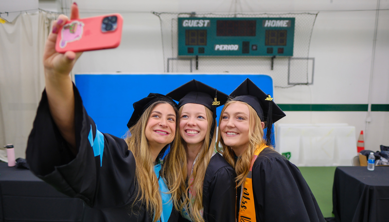 Students celebrating graduation