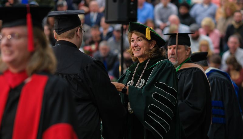 Students celebrating graduation