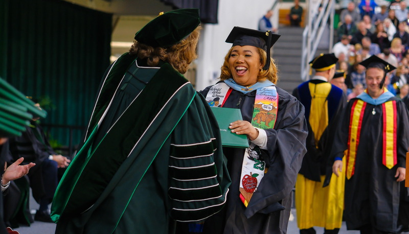 Students celebrating graduation