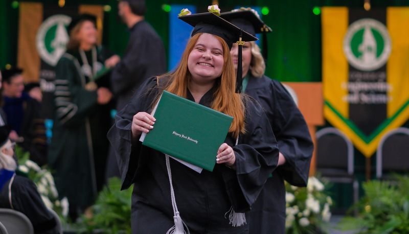 Students celebrating graduation