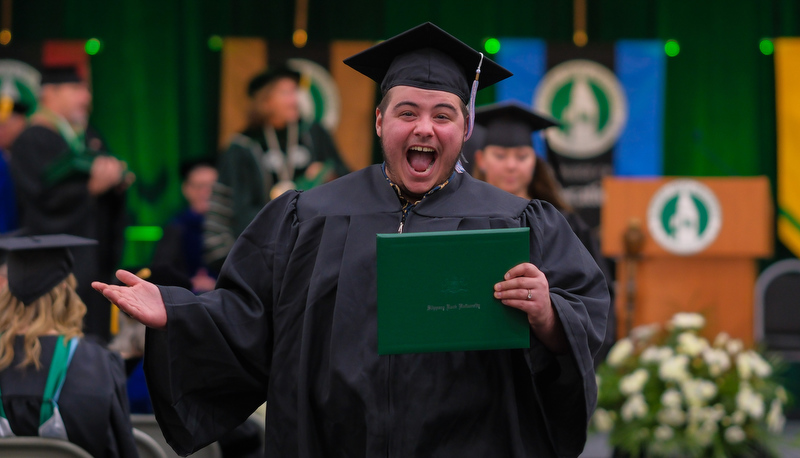 Students celebrating graduation