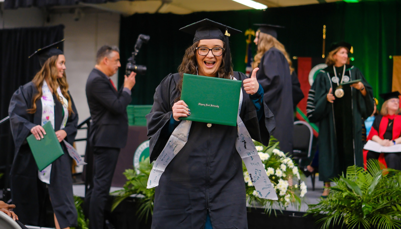 Students celebrating graduation