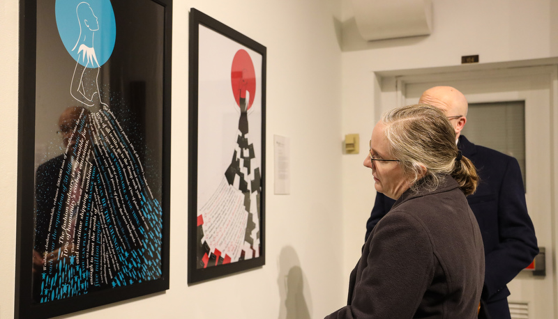 Faculty art works on display