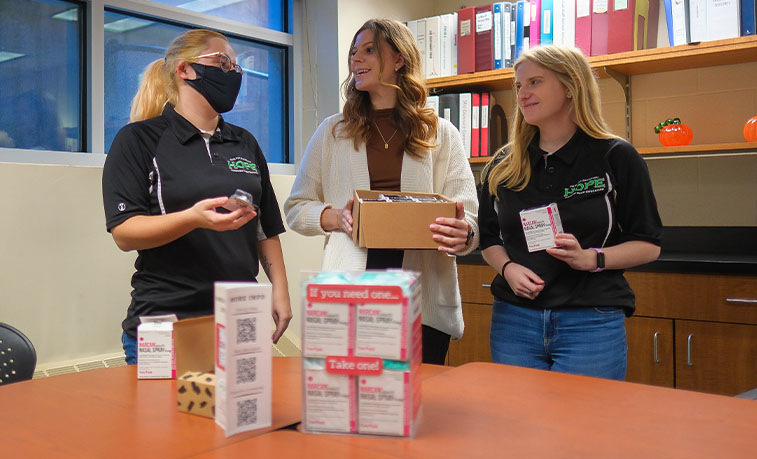 Narcan being unpacked