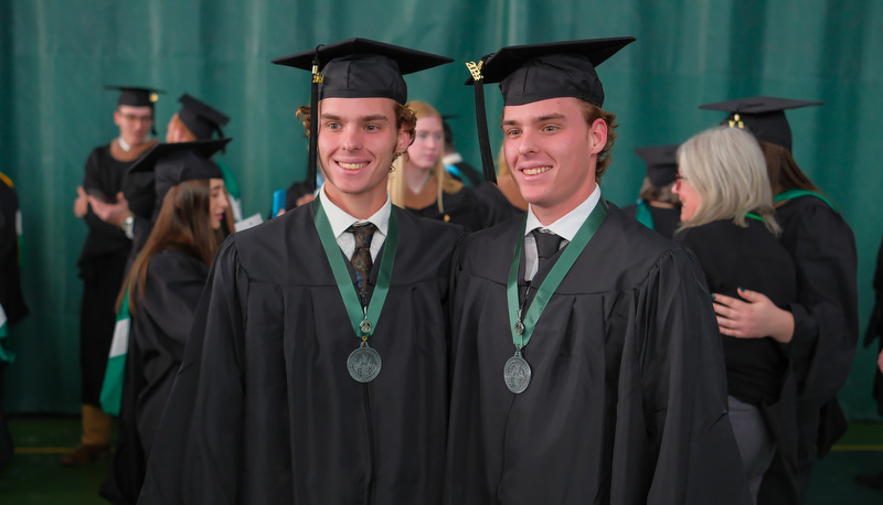 Students celebrating graduation