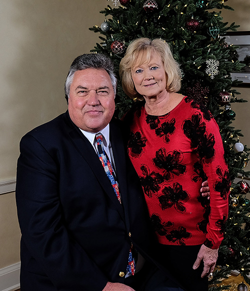 Interim President Philip and Cheryl Way with tree