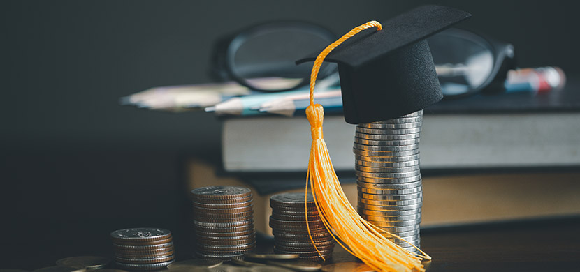 Graduation Cap with Coins