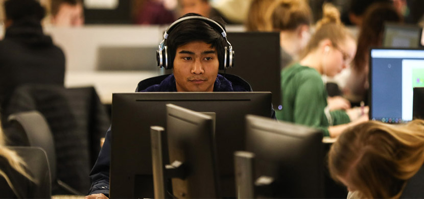 Student on Computer