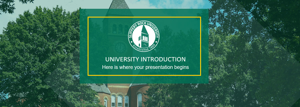 PowerPoint intro slide in green
