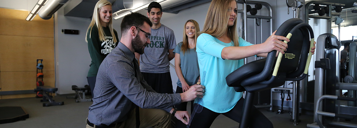 Students learning how to assess exercise and movement