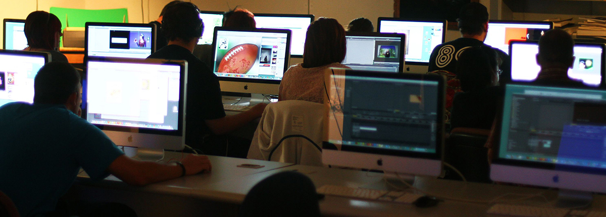 Students working at computers