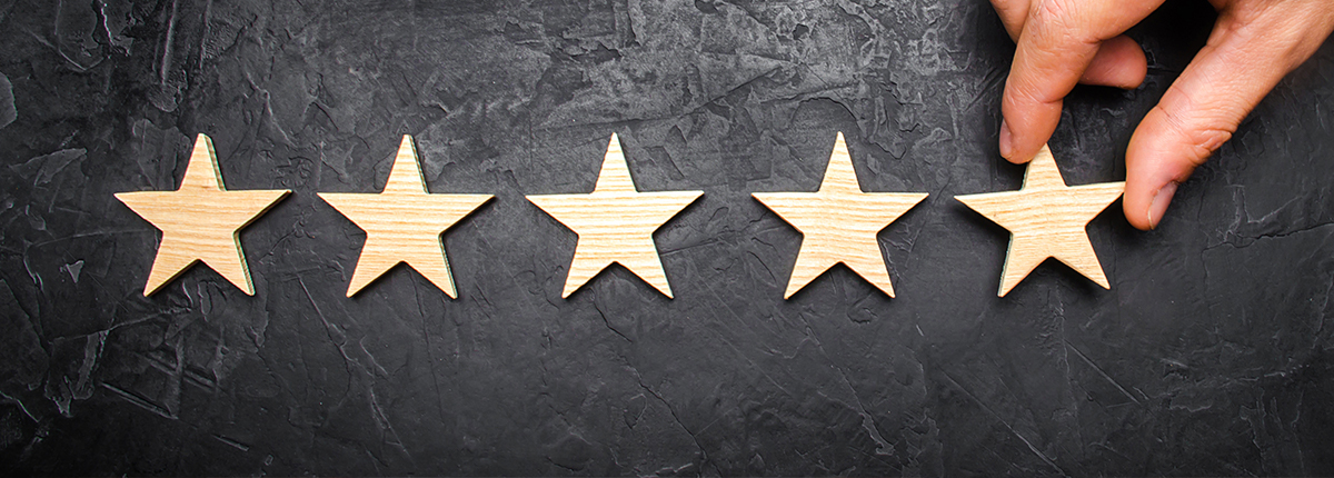 An image of 5 stars representing hospitality