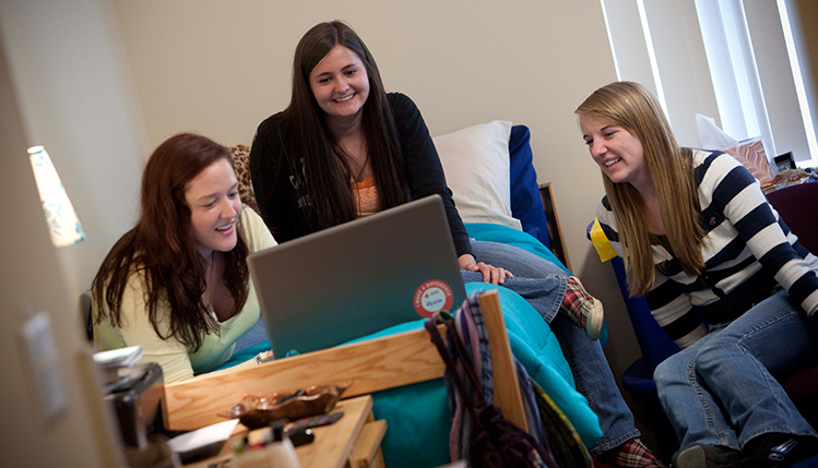 Students in a residential dormitory