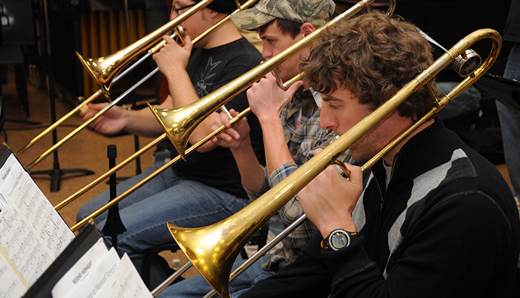 Students playing their instruments