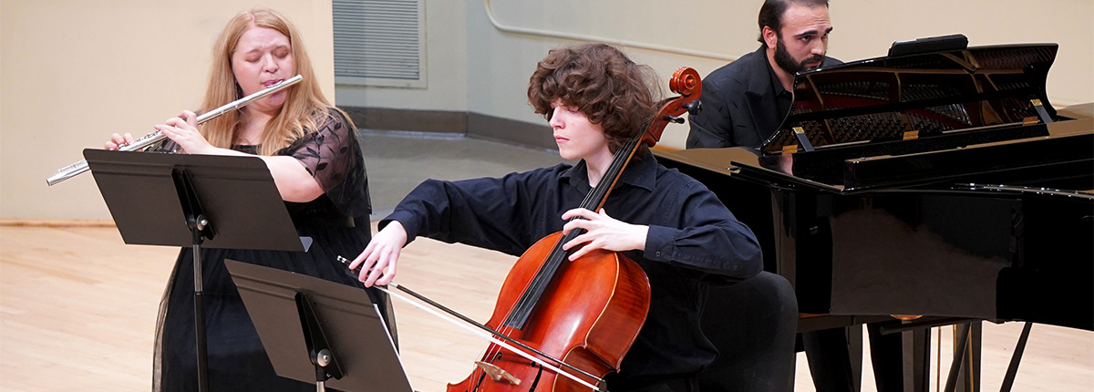 Students playing instruments