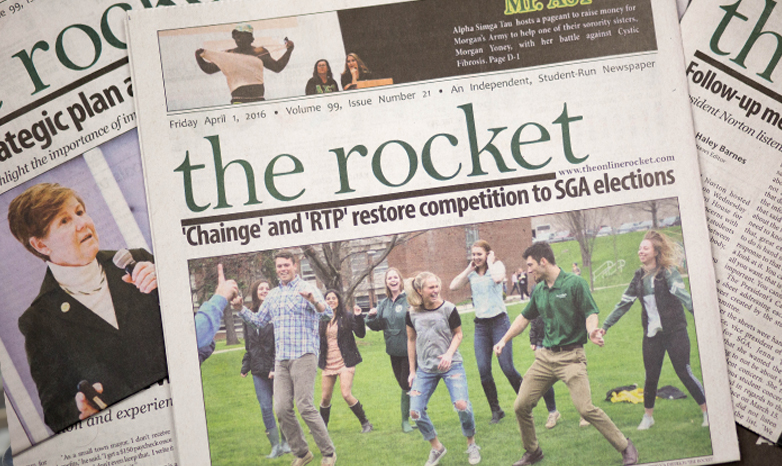 Slippery Rock University's award=winning student newspaper The Rocket