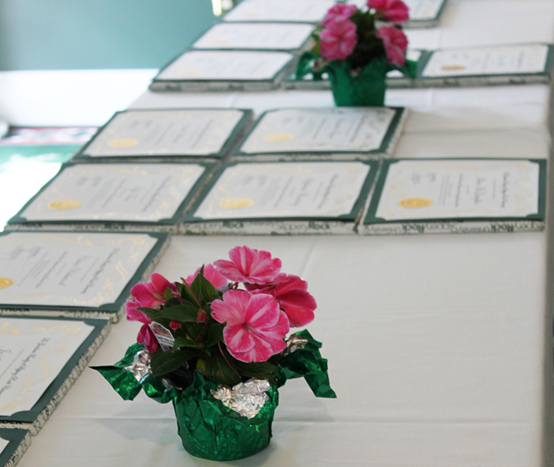 flowers and diplomas