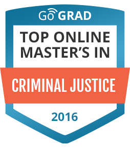 top online criminal justice program badge