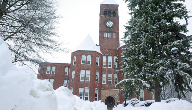 old main in snow