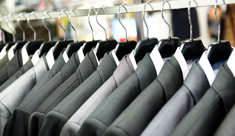 Suits on the rack