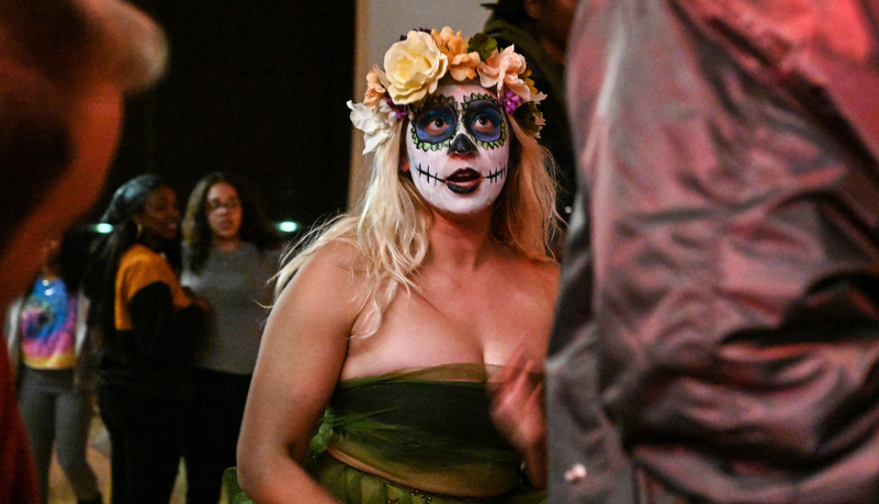 Woman in make up and costume