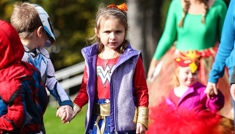 Girl dressed like Wonder Woman