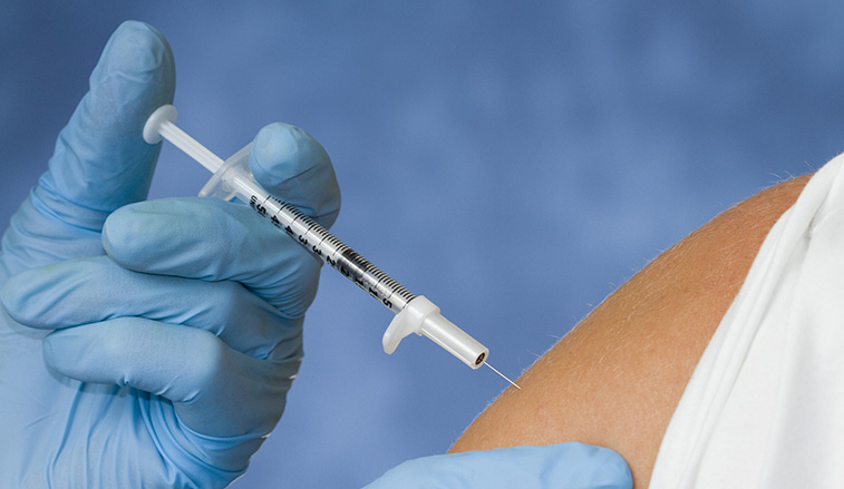 a Flu shot being administered